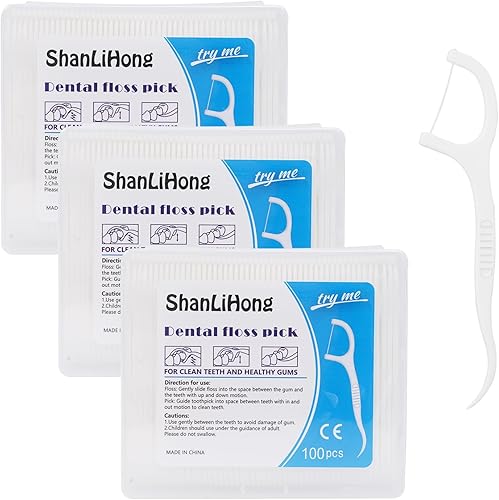 Dental Floss Picks 300ct | Double Clean Flossers with Toothpick