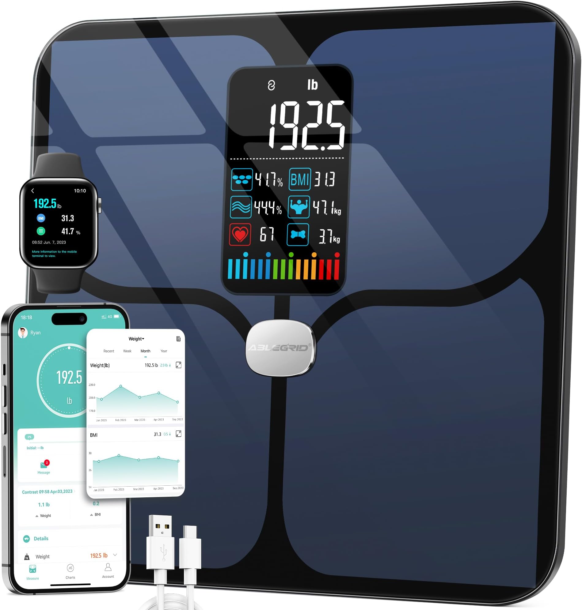 Digital Smart Bathroom Scale for Body Weight