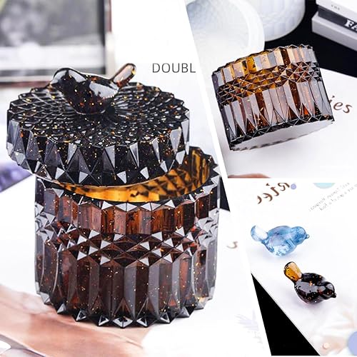 Miniatura 6 de Moldes de resina para tarros con tapa, molde de maceta de hormigón con tapa, contenedor de resina, soporte para joyas, caja de almacenamiento de