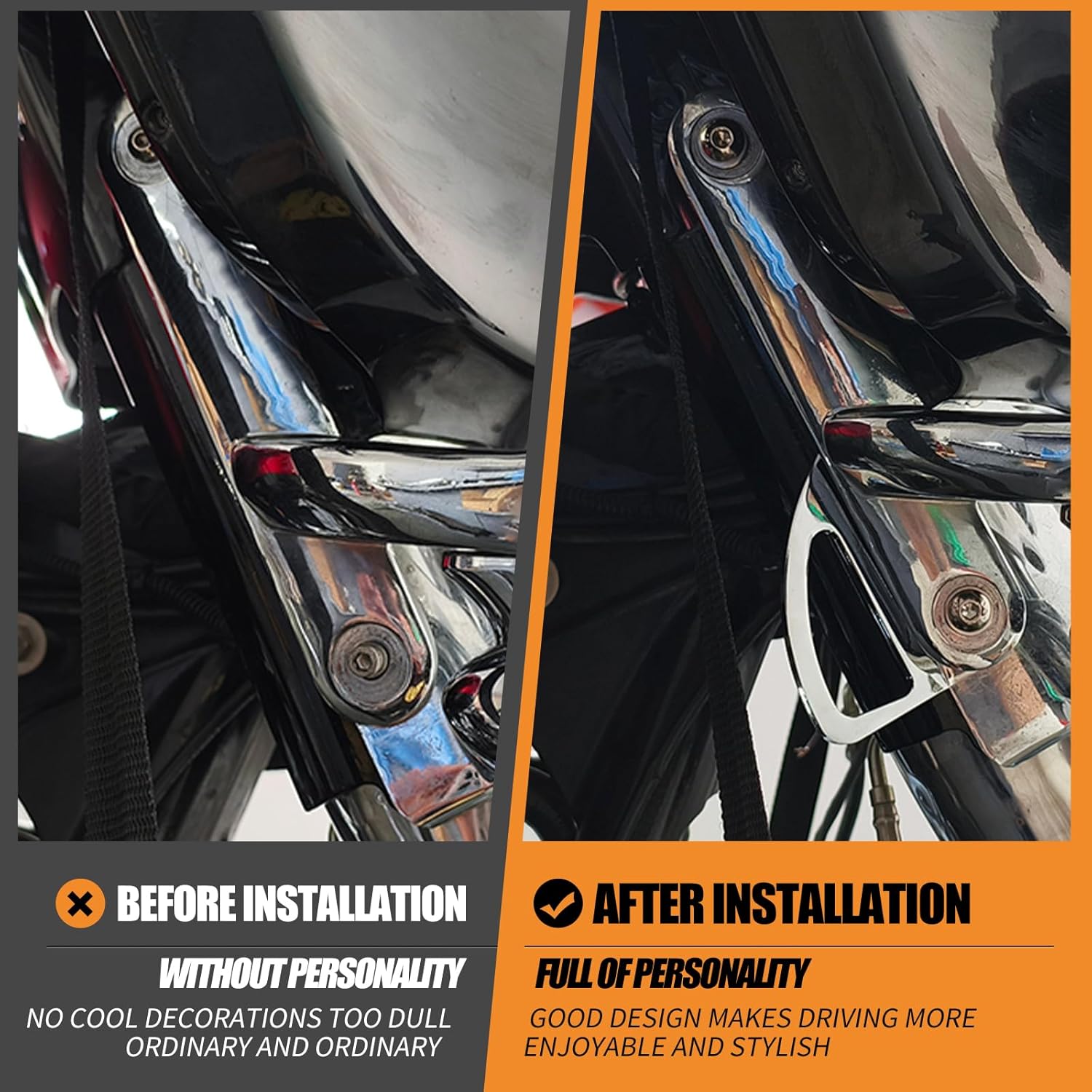 Motorcycle Front Tie Down Bracket Front Fork Trailer Holder Fit for Harley Touring Electra Glide Road King Street Road Glide Tri Glide 1993-2023 (Chrome)