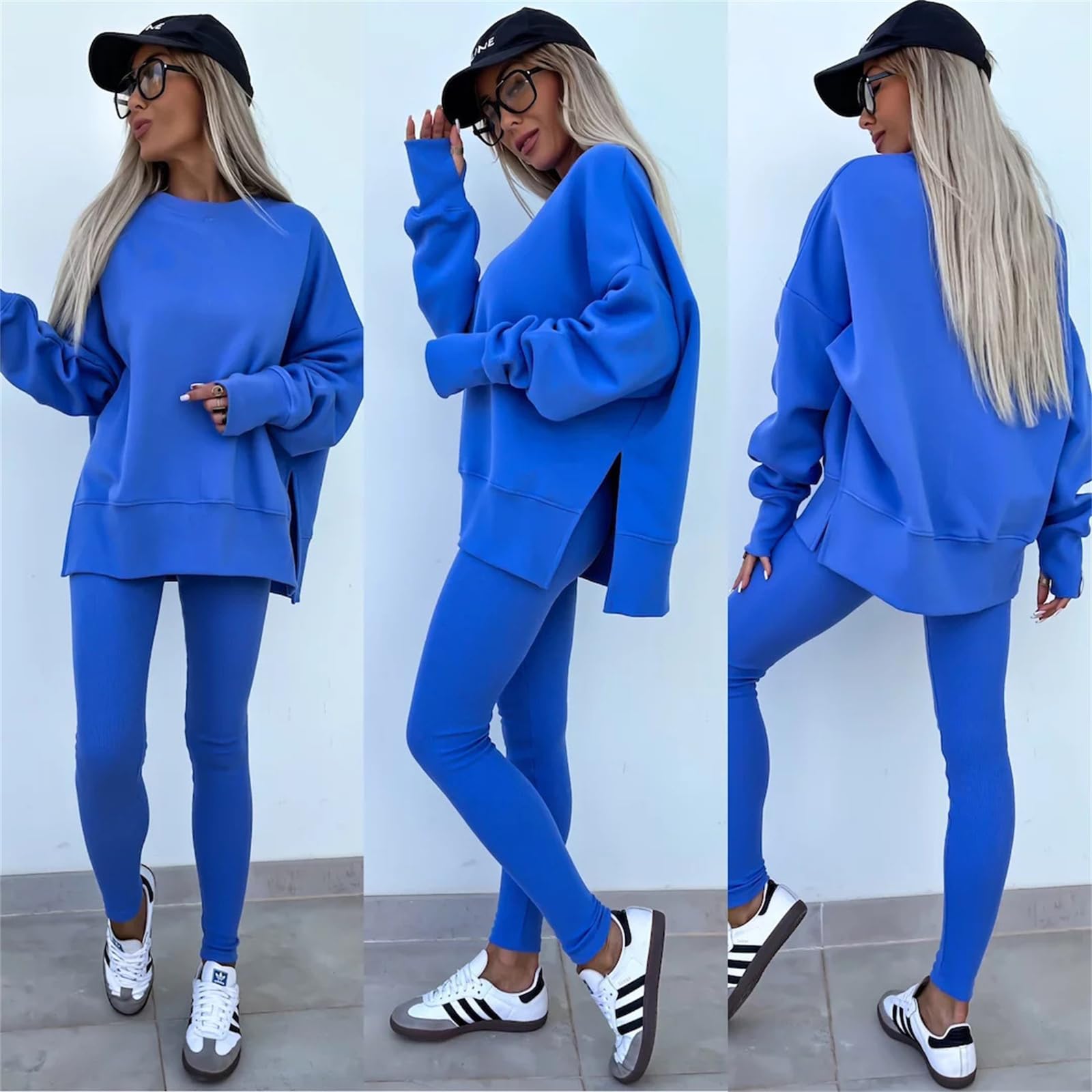 Bluza i legginsy zestaw 2-częściowy strój damski, jesienny zestaw, casualowa odzież domowa z długim rękawem
