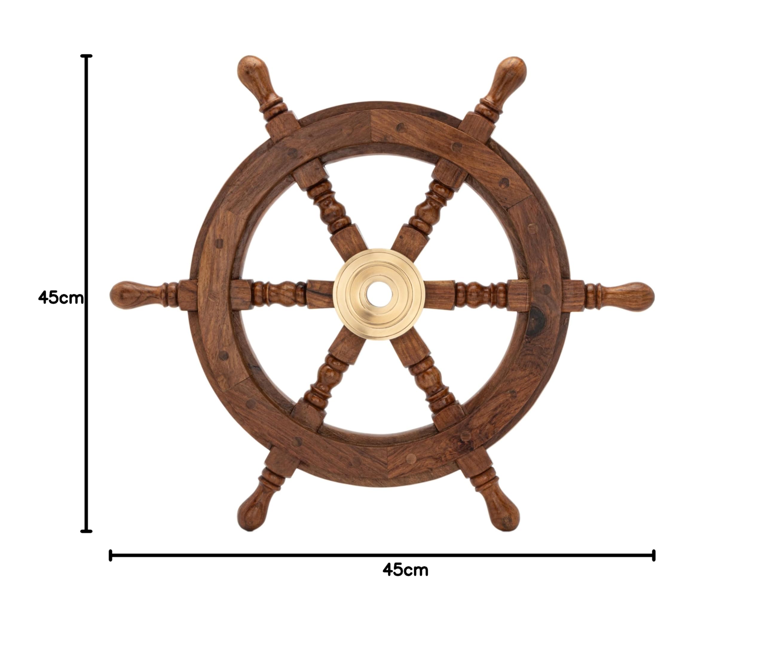 NKlaus Gouvernail Premium - Qualité supérieure - Laiton véritable - 45 cm - Décoration murale nautique - 14950