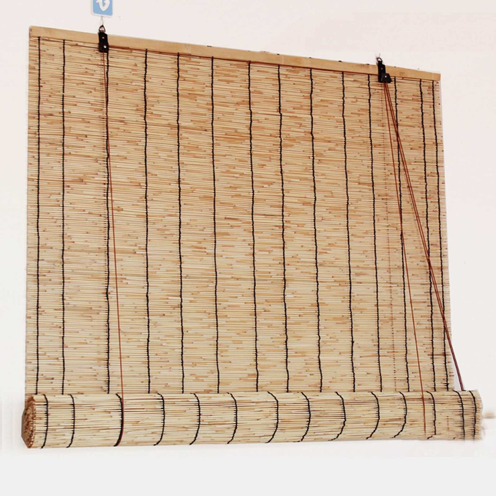 Tenda filtrante in bambù con tirante laterale, tessuto a mano, per esterni/terrazze, traspirante, impermeabile, 90 x 230 cm