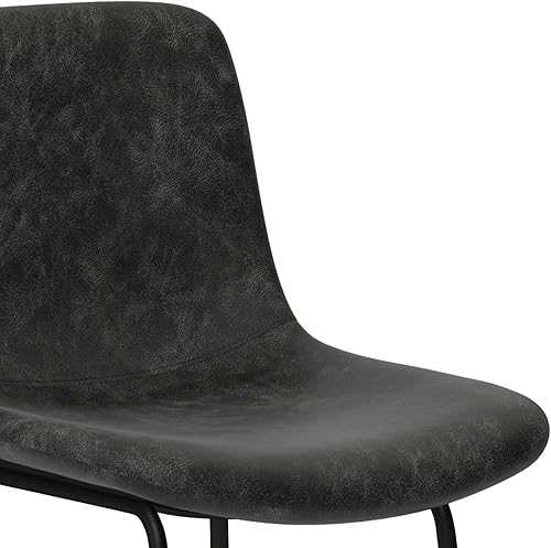 Miniatura 134 de SIMPLIHOME Randolph - Taburete moderno de mediados de siglo de madera curvada de 28 pulgadas (juego de 2) en piel sintética vegana gris piedra para