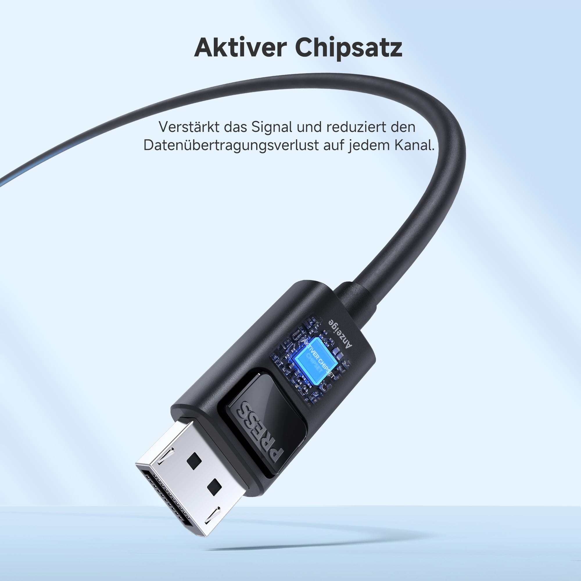 Cable Matters aktives DisplayPort 1.4 Kabel, unidirektional, 7,5m | 8K@60Hz, 4K@144Hz, HDR, Gaming-Monitor, PC, RTX/RX-GPUs und DisplayPort-Monitorkabel