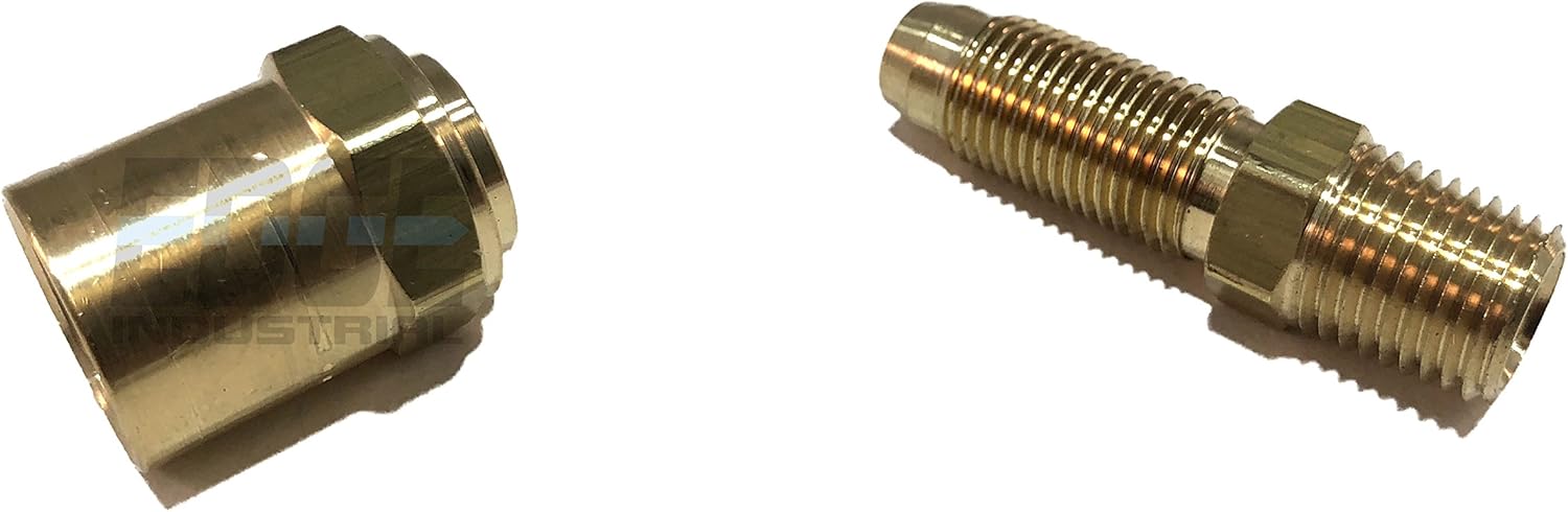 Brass Reusable Fitting Adapter 1/4" NPTF Male X 3/8" Hose ID X 5/8" Hose OD (Qty 10)