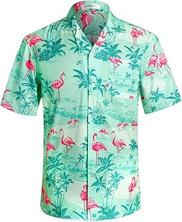 Sponsored Ad - APTRO Men's 4 Way Stretch Hawaiian Shirt Tropical Beach Shirts