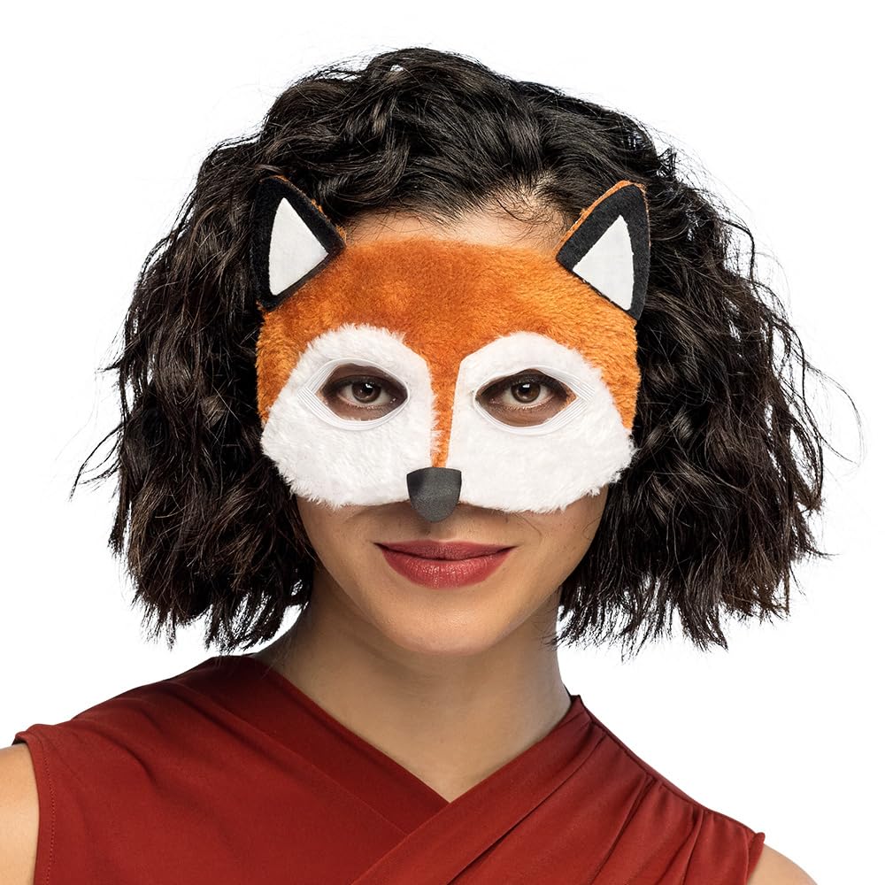 Boland 56720 Fuchs Fox Mask with Hair, Cartoon, White, Orange, 15 x 19 x 4 cm