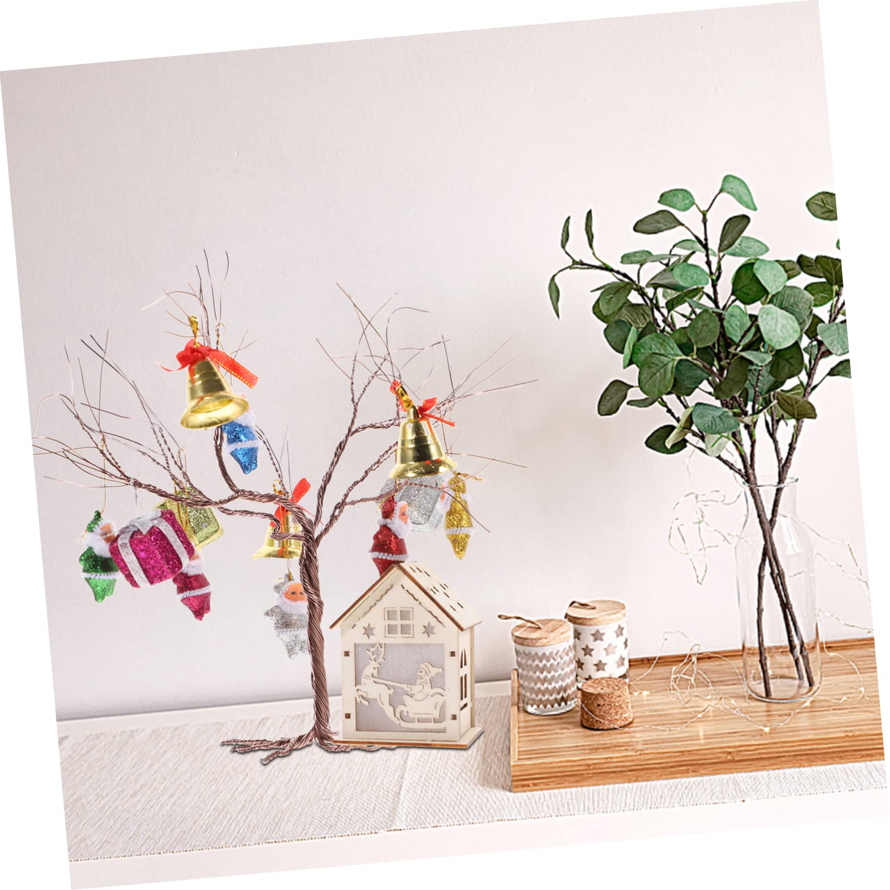 Ciieeo 2 Set Pacchetto materiale natalizio albero di natale artificiale mini giocattolo decorazioni natalizie kit bambini arti fai da te kit artigianali forniture fai da te