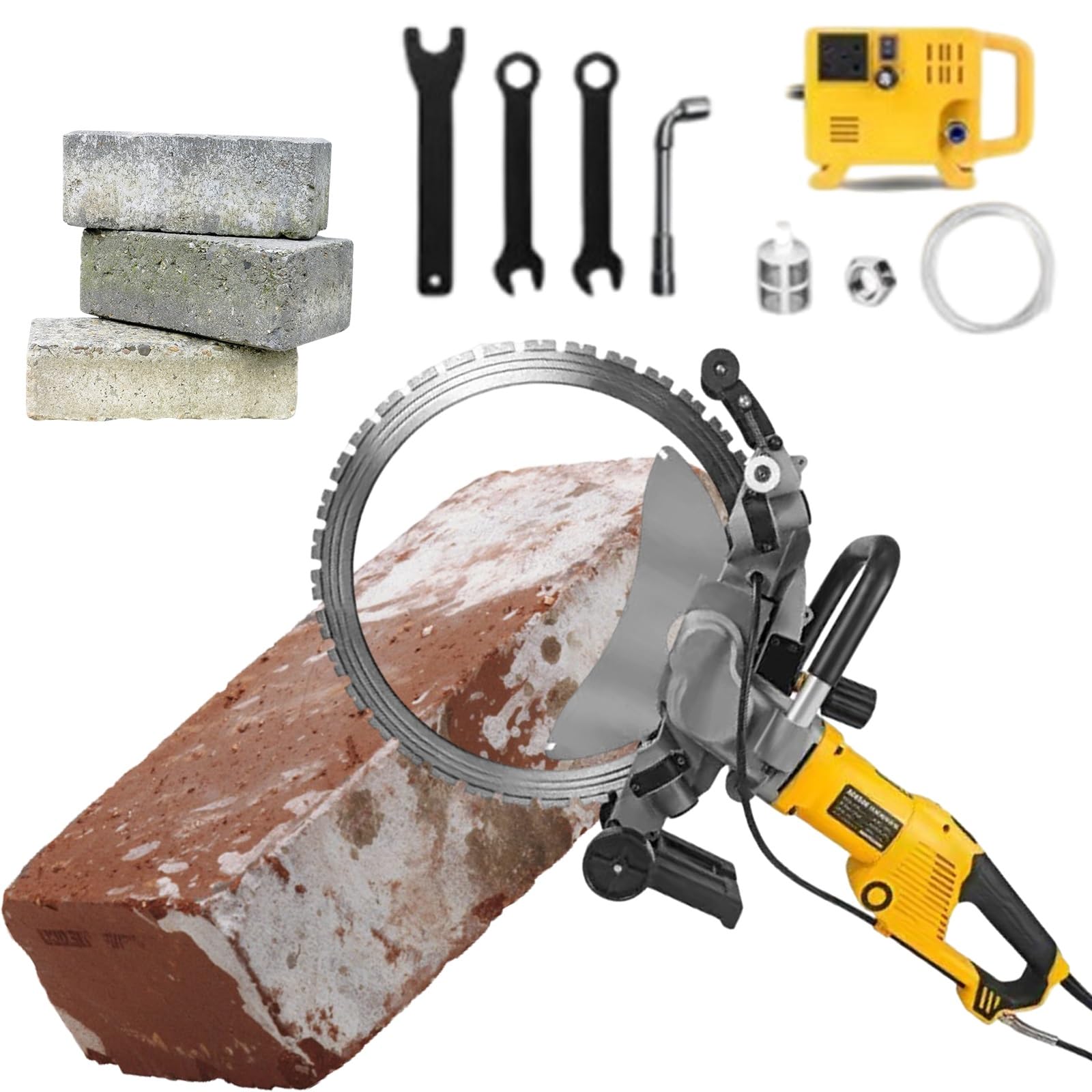 YXYLJOZ Electric Cut-Off Saw Groove Cutting Machine,5000W Concrete Cutting Saw for Concrete,290mm Cut Depth,for including cement blocks, granite, stone,220v (1xblade)