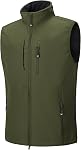 33,000ft Men's Lightweight Softshell Vest Outerwear Zip Up Fleece Lined Windproof Sleeveless Jacket for Golf Running Hiking