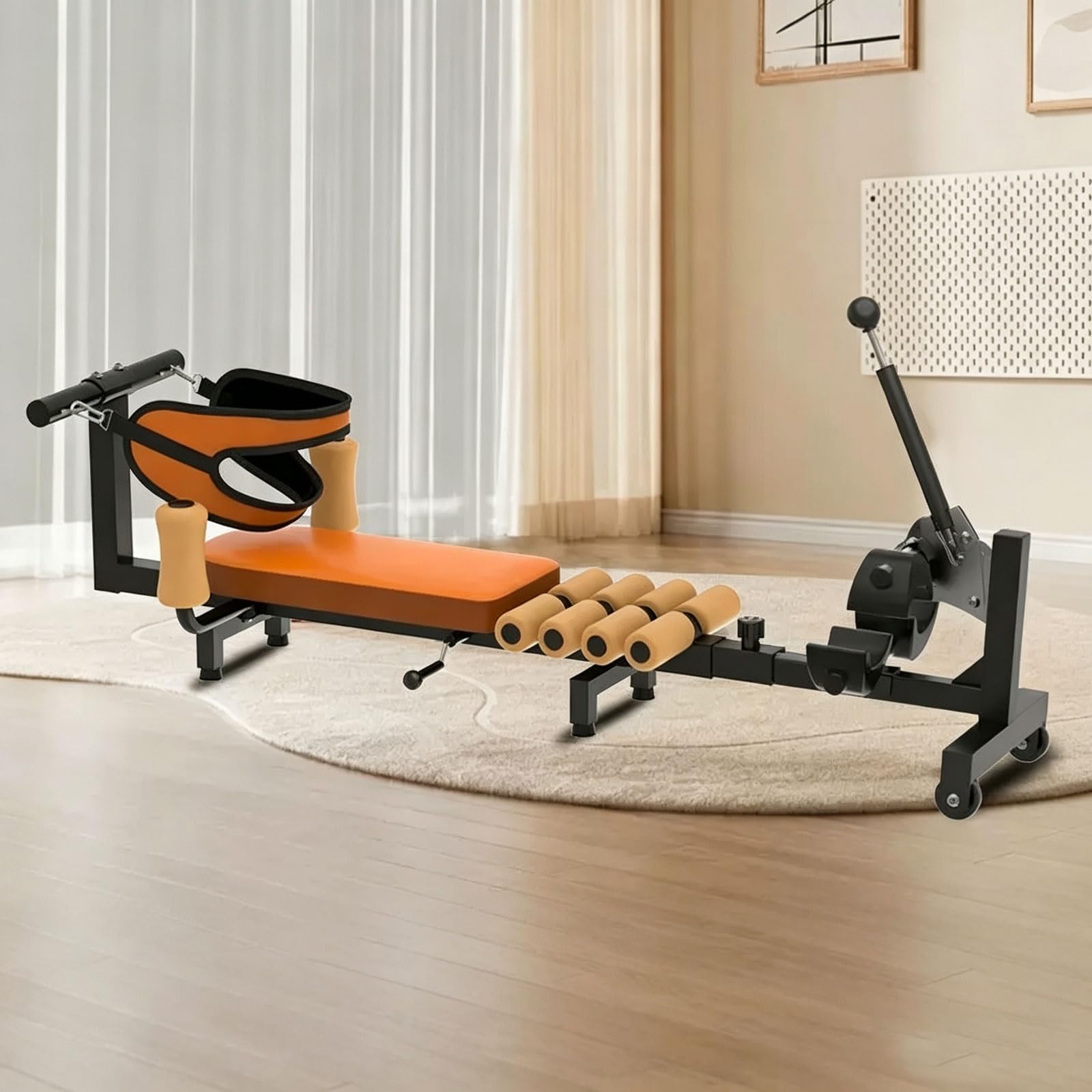 Banco ajustable para estirar la espalda y masajear la columna lumbar