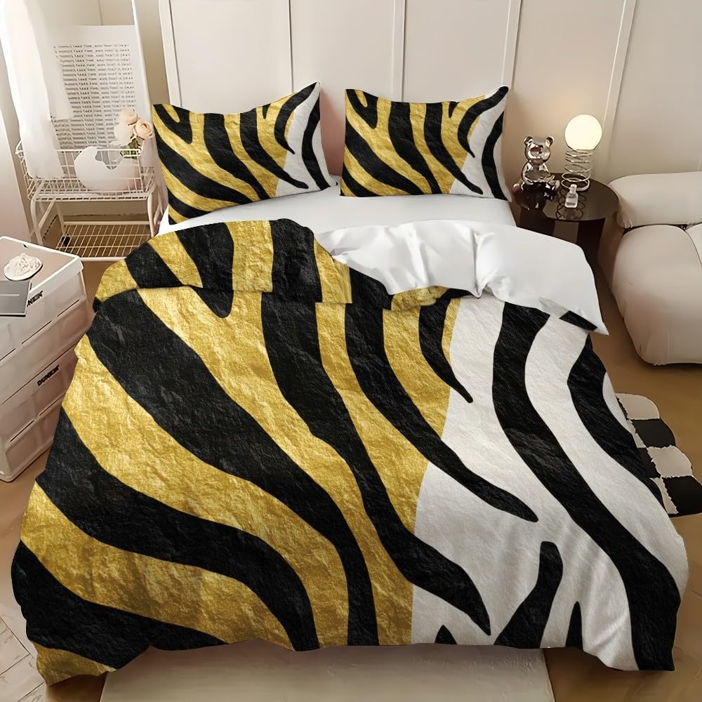 Housse de Couette Animaux Or pour Chambre Enfant Ado et Adulte 140x200