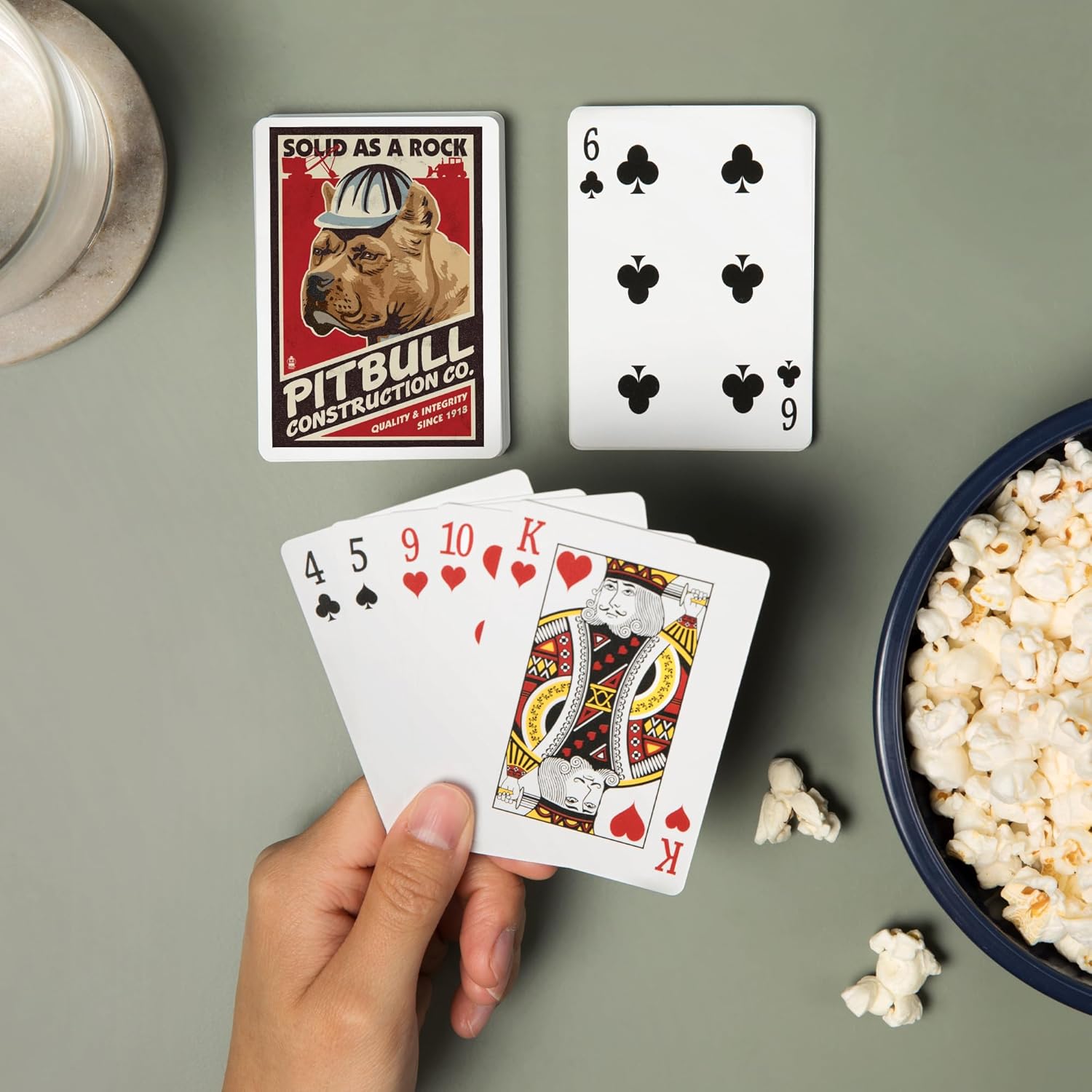 Lantern Press Pitbull, Retro Construction Company Ad, 52 Playing Cards for Adults, Poker Size Card Deck