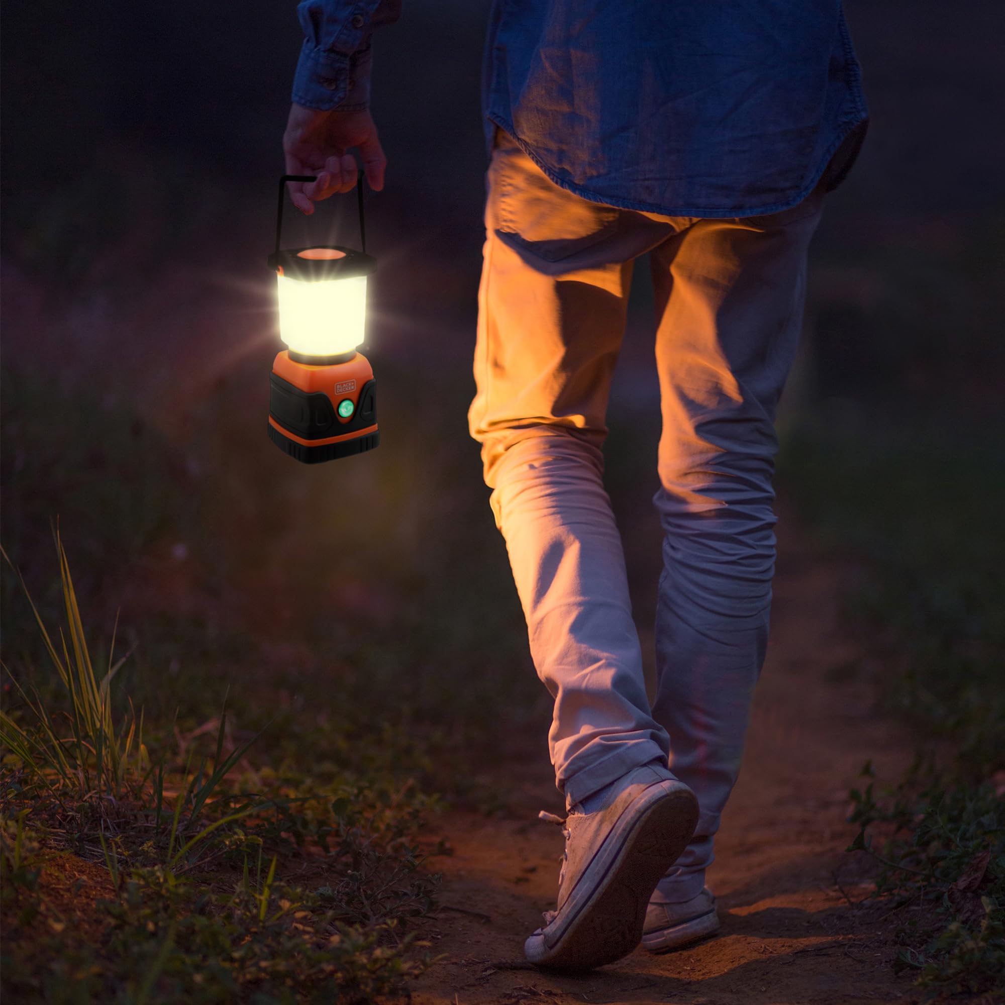 BLACK+DECKER Linterna LED recargable y banco de energía de 400 mAh, paquete de 2, linterna de 1000 lúmenes de 360° para acampar y corte de energía con modo SOS, 12 horas de potencia, multiblanco, 7