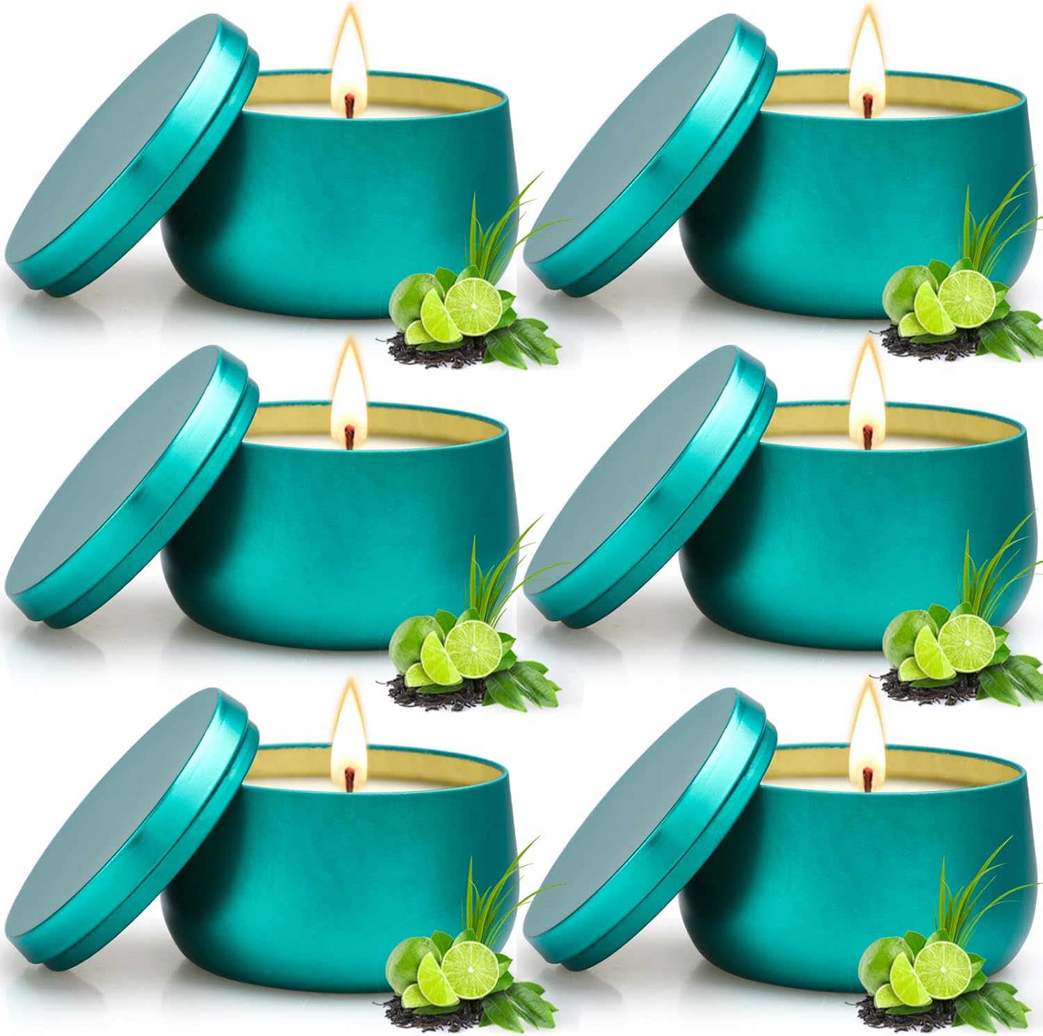 Scented Candles Gift Set, 6 Pack Candles for Home Scented, Long Lasting Soy Wax Lemongrass Candle, Decorative Jar Aromatherapy Candle Set Gifts for Women