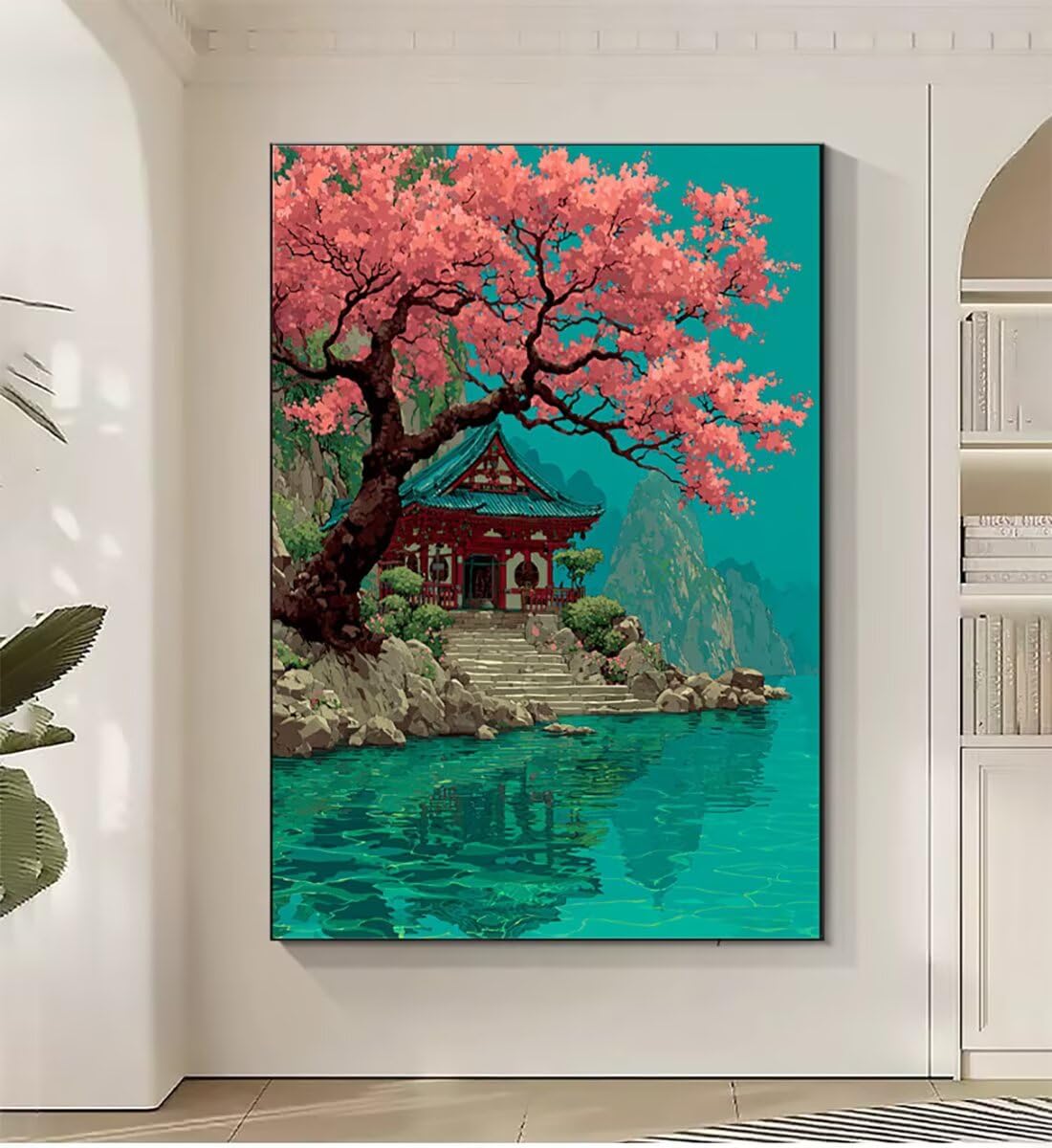 Landschaft Kabine Malen Nach Zahlen Erwachsene, Paint by Numbers Adult Anfänger Kreativ Set für, Heimwerk Malen Nach Zahlen Kinder, Pinsel und 36 Acrylfarbe Als, Deko Wohnzimmer 60 x 80 cm BJHWK679