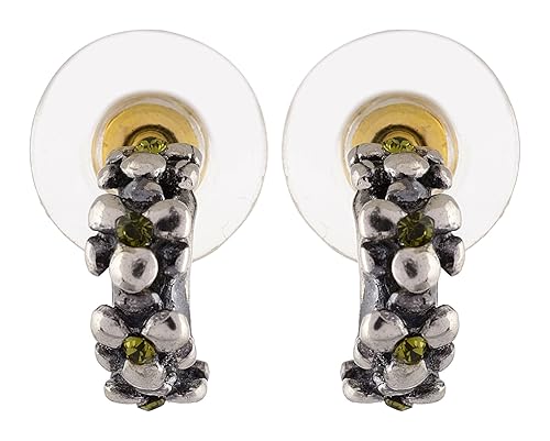 925 Sterling Silver Oxidised Half Hoop Earring for Women