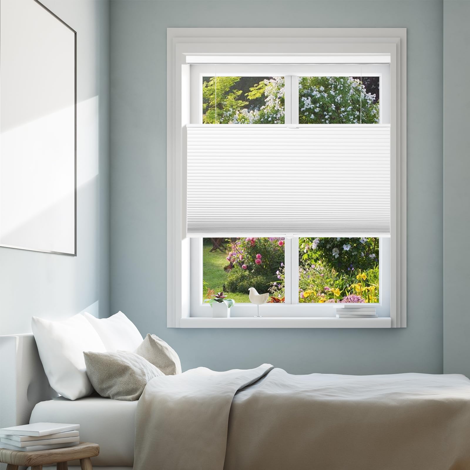 Top Down Bottom Up Cellular Shades, Blackout Cellular Blinds with 1.5'' Single Cell for Home Office,Bedroom,Living Room,Bathroom,Room Darkening Blinds,39inches Wide,CEL39WT72G