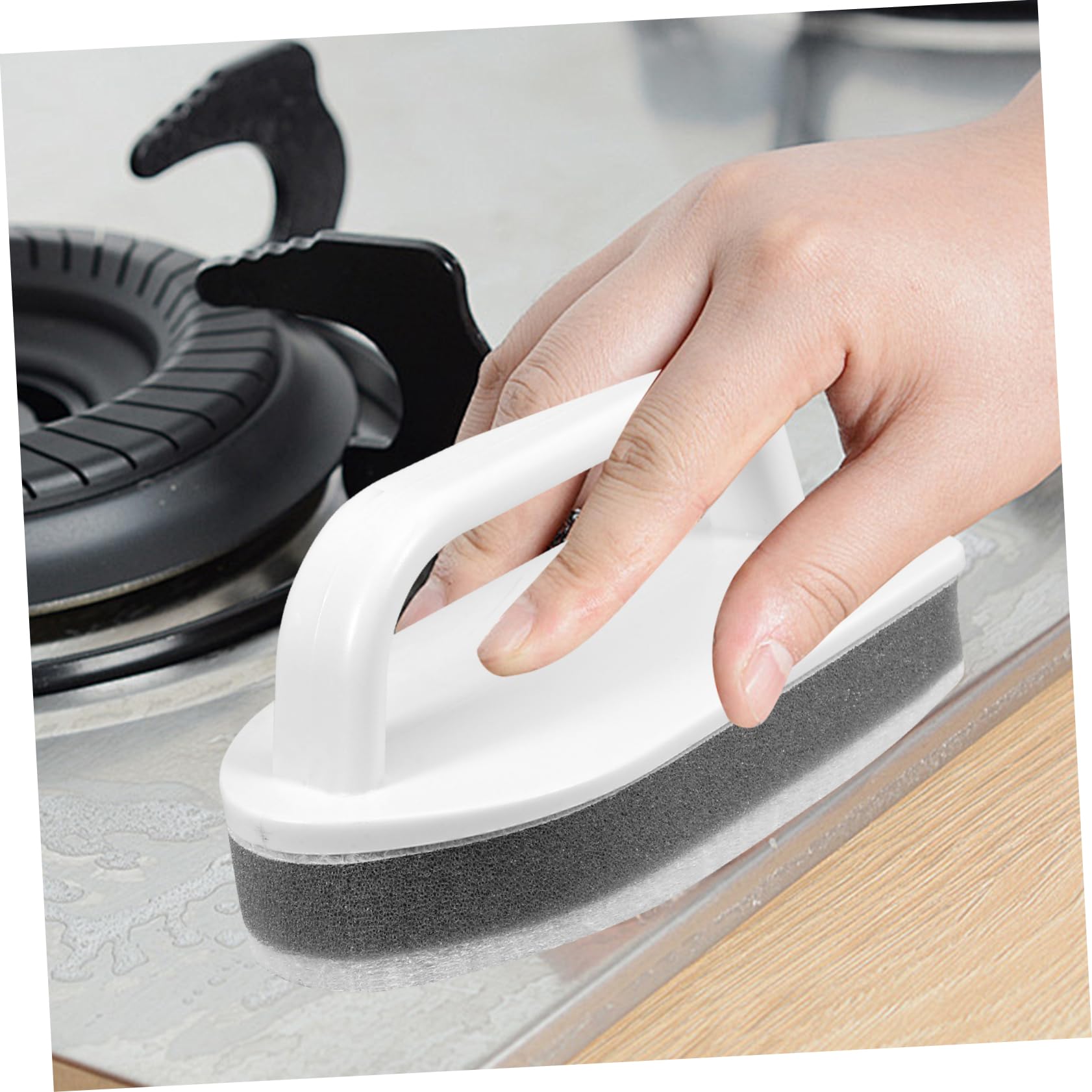4 Juegos Esponja de Limpieza Multifuncional con Ergonómico y Cocina de Esponja y Cabezal Reemplazable Superficies y Eliminación de Suciedad