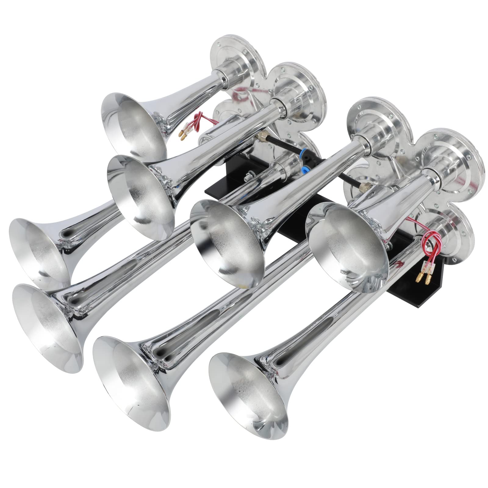 STAYTOP Train Air Horn 135dB 8 Train Horn Trumpets Loud Sound Fit 12v/24v Vehicles for Truck/Car/SUV/RV