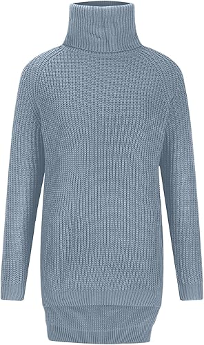 Miniatura 5 de Ropa de invierno para mujer, suéteres de cuello alto de moda, de gran tamaño, casual, color sólido, manga larga, tejido