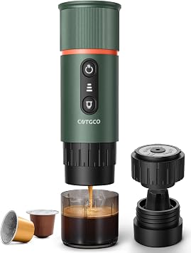 Portable Espresso Coffee Maker, Travel Coffee Maker for Camping, 20 Bar SelfHeating Rechargeable with USB-C, with NS Capsule for Car/Travel/Camping
