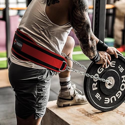 Miniatura 6 de Cinturón de inmersión resistente con cadena, cinturón de dominadas con peso para entrenamiento