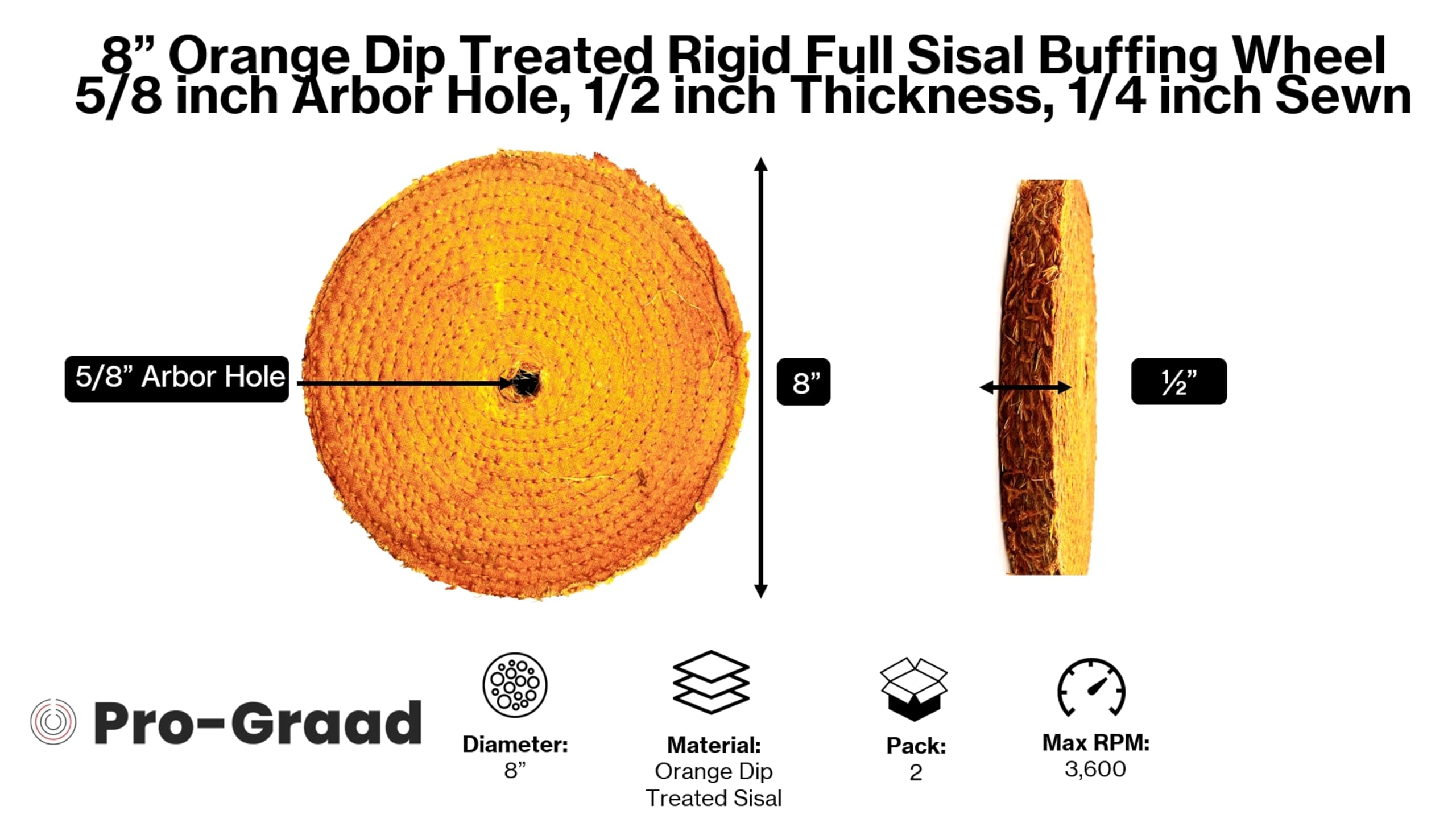 Hard Sisal Buffing Wheels - Aggressive Metal Polishing -2