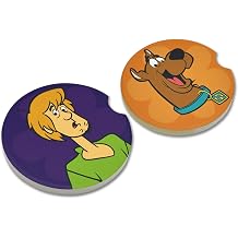 Elektroplate Officially Licensed Scooby-Doo and Shaggy Automotive Ceramic Coasters 2.6" Diameter | Universal Fit for All Cars, Trucks, SUVs, and More | Absorbent Non-Slip Durable | Set of 2