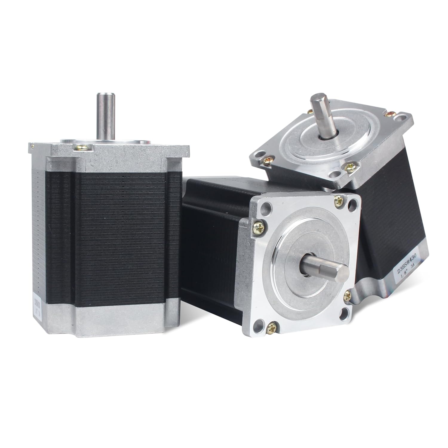 RATTMMOTOR 3pcs Nema23 Stepper Motor 23HS8430B Dual Shaft 57mm×57mm×76mm Stepper Motor 270Oz-in 1.8° 3A 4 Lead Wire for CNC Router Milling Engraving Machine