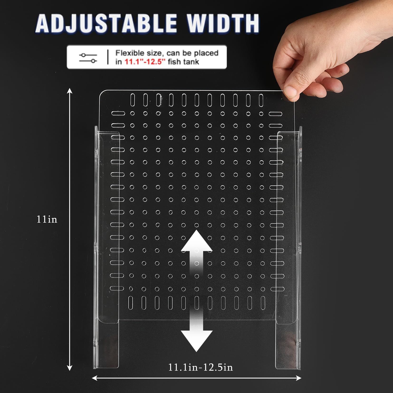 LIYAOLI Divisore per acquario, separatore regolabile in acrilico con ventose per acquario lungo 15/20 galloni, divisore per serbatoio da 28,4 x 28,9 cm