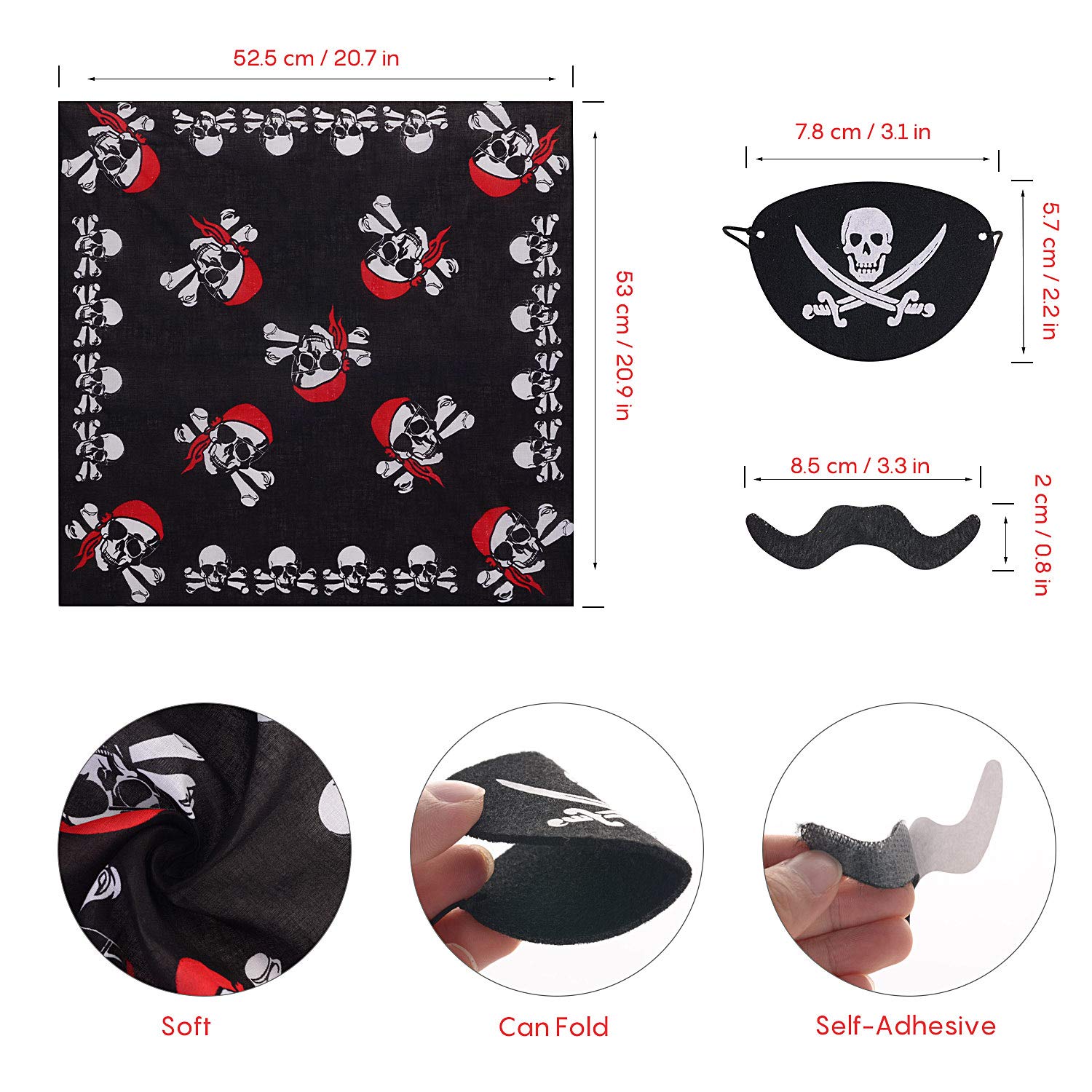 108-teiliges Piraten Kindergeburtstagsset – Mitgebsel Mit Augenklappen, Armbändern, Aufklebern & Co.