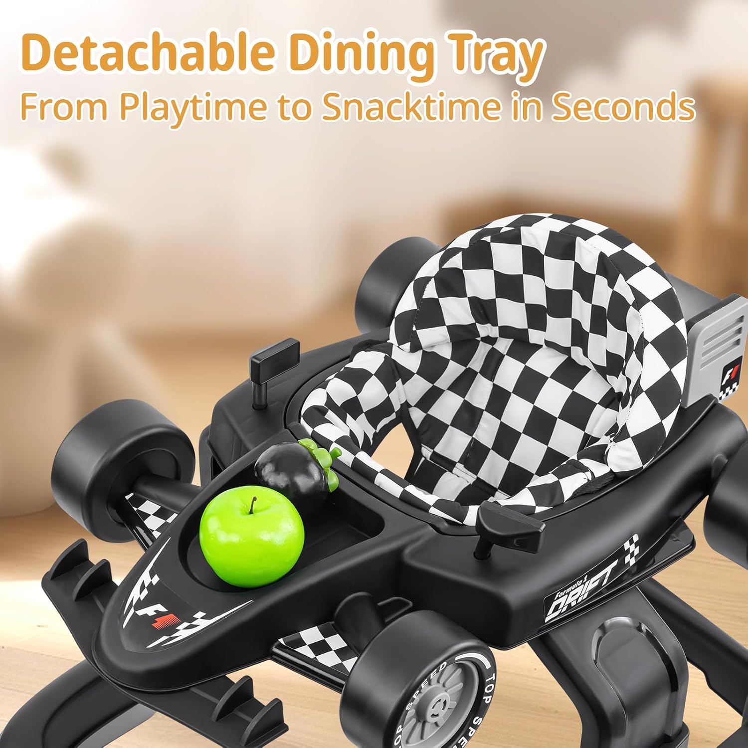 Baby Walker with Wheels | 3 Adjustable Heights, Reinforced Frame, 4 Modes (Push Walker & Jumper), Speed & Height Adjustments, Music, Lights, Anti-Rollover Design, for 6-18 Month Olds - Image 5