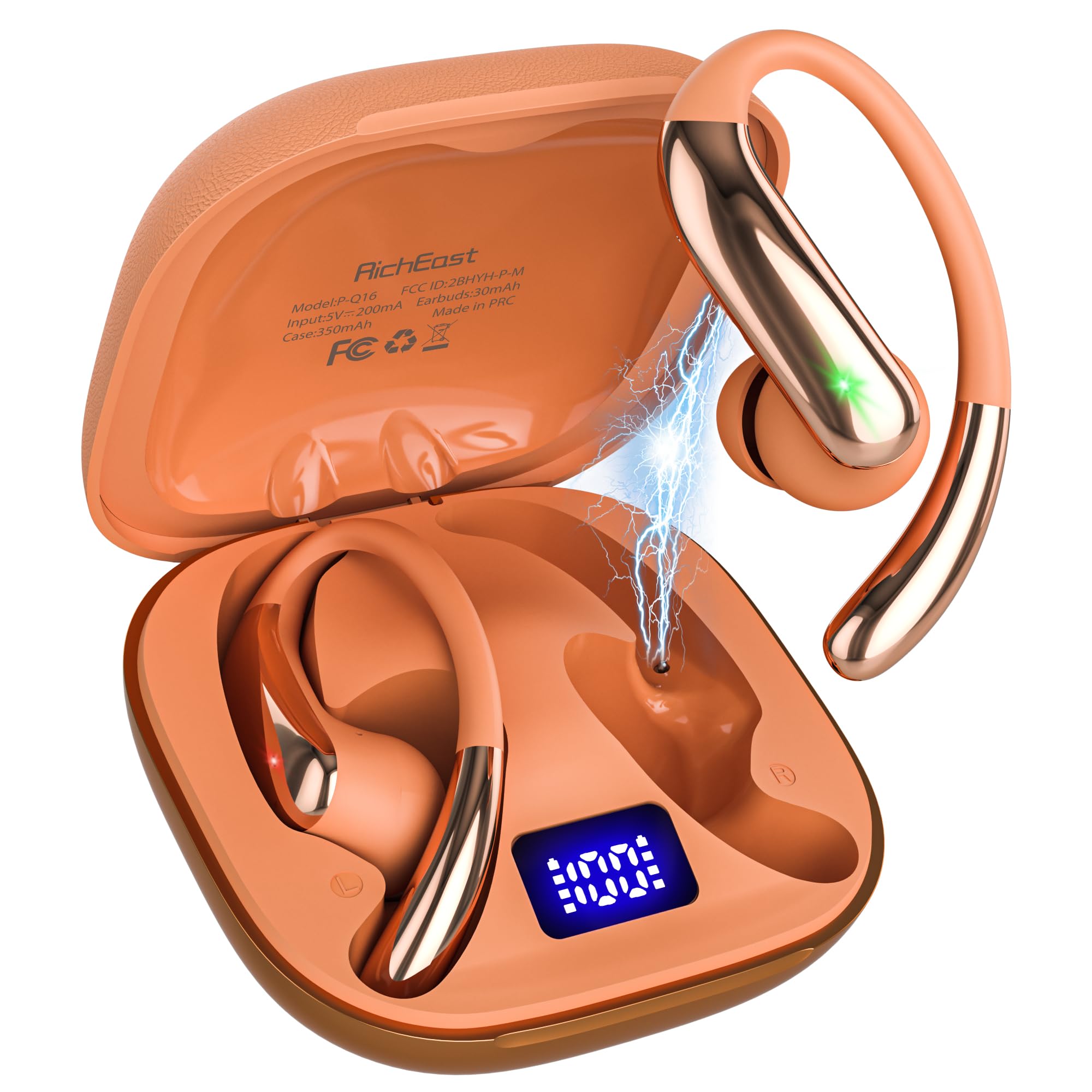 AI Translation Earbuds Real Time with Audio and Video Calls, 4-in-1 Bluetooth 6.0 Translator Headphones with 6 Translation Modes/Meeting Notes & ANC, Audifonos Traductores Ingles Espaol Orange