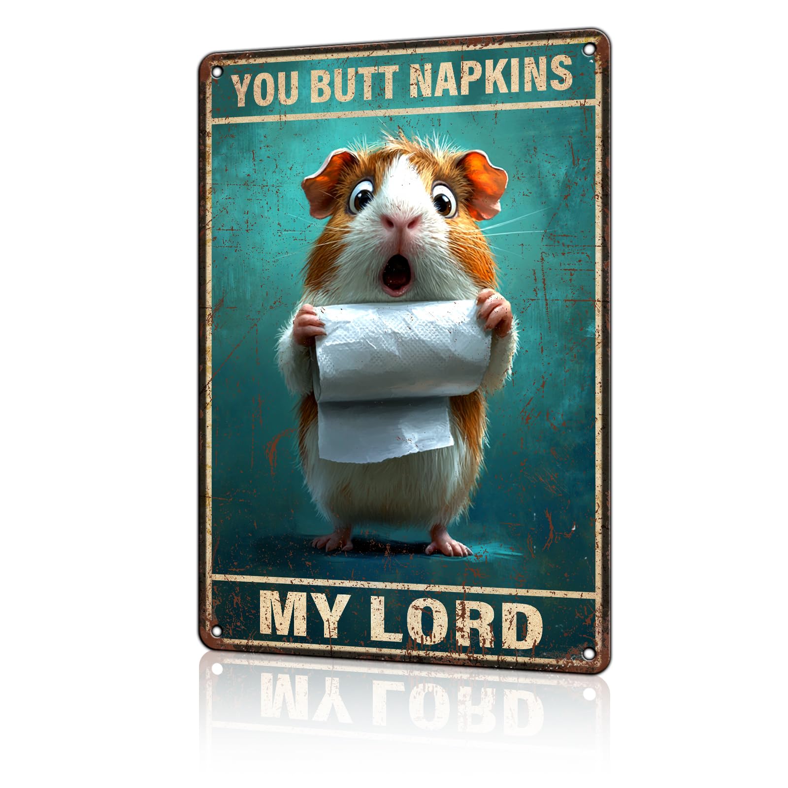 Anceky Metal Sign Guinea Pig You Butt Napkins Signs Retro Tin Sign Vintage Aluminum Sign Wall Decor for Bedroom Man Cave Bar Cafe Home Club 12×16 Inch