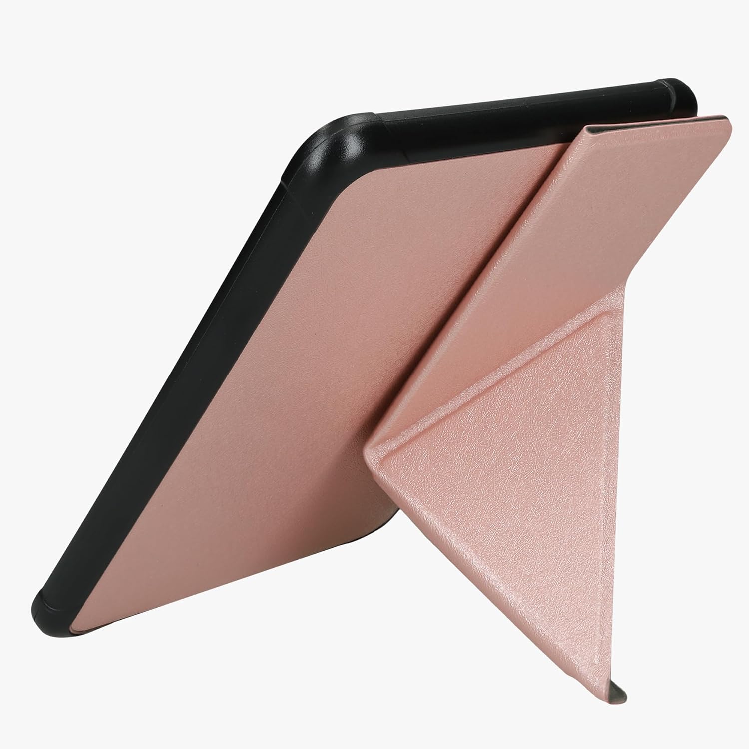 kwmobile Origami Case Compatible with Amazon Kindle Paperwhite (2024)/Colorsoft Case - Slim PU Leather Cover with Stand - Rose Gold