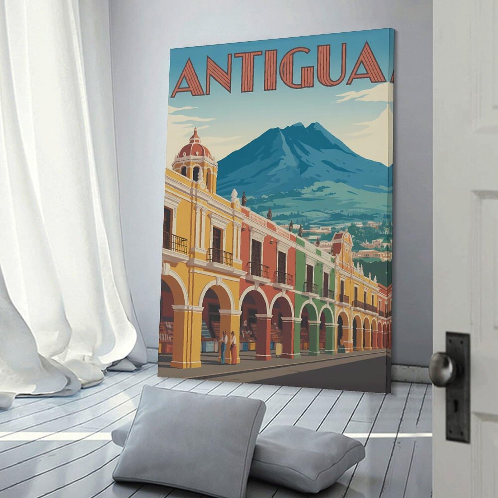 Junmoney Antigua Travel (2) Canvas Art Print, 20x30inch(50x75cm), for Home Walls, Creative Rooms Or Shared Spaces, Decorative Artwork with Broad Appeal