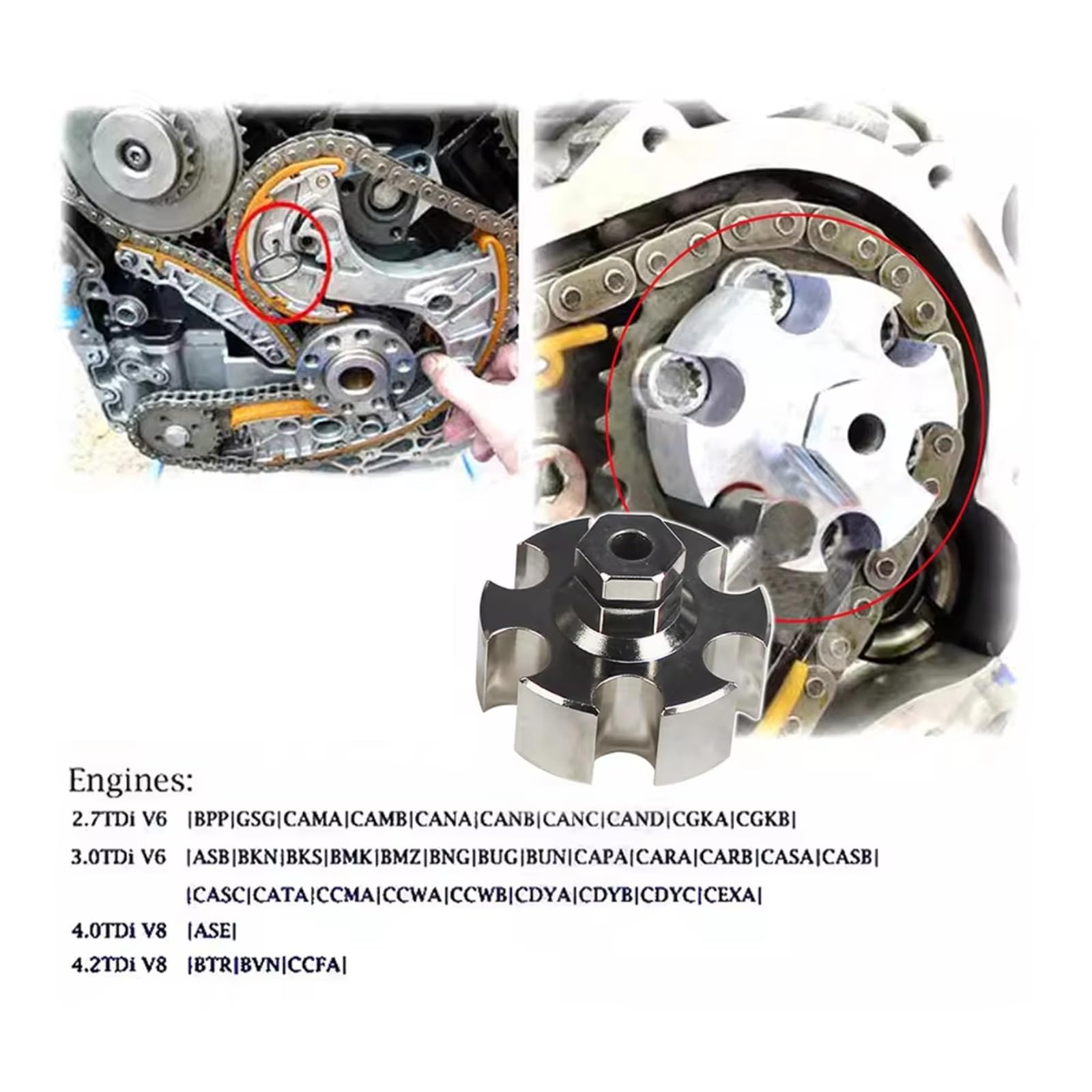 Herramienta Ajuste Motor Diésel Juego Herramientas Correa Distribución 2.7 3.0TDi V6 4.0 4.2Tdi V8 CRD Compatible Con A6 2004-2018 Para A6 Allroad 2006-2018 Herramienta Calado Motor