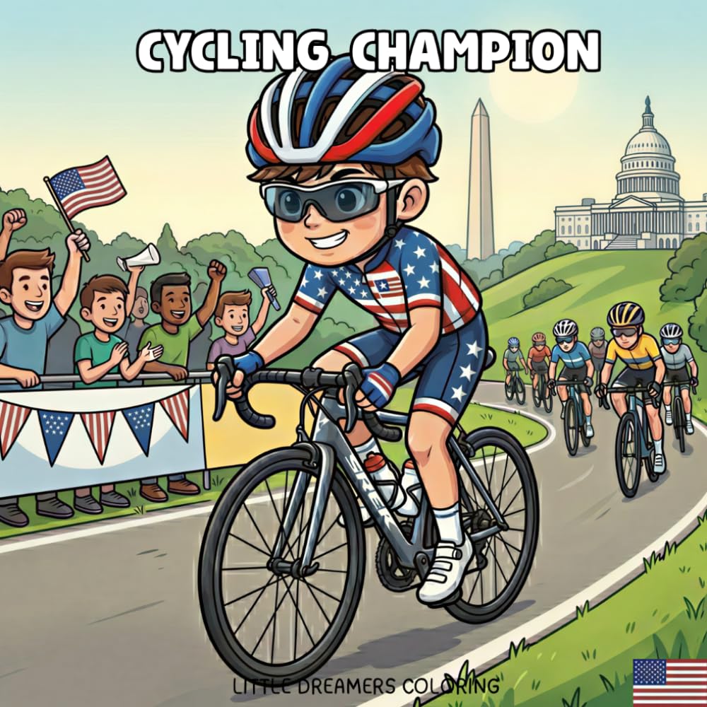 The Cycling Champion Journey: A Young Hero's Cycling Dream — Coloring Book for Kids and Adults