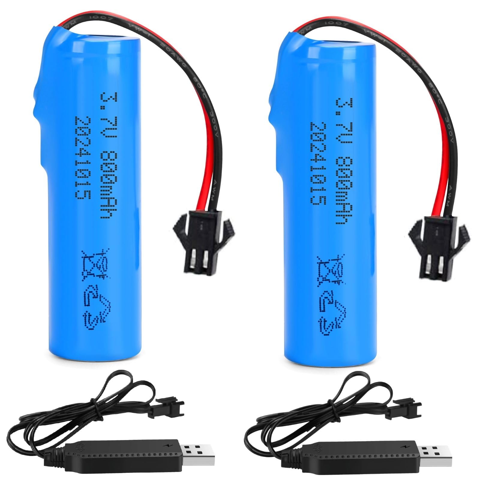 Batteria Ricaricabile 3,7V 14500 650mAh Agli Ioni Di Litio Per Auto RC - Con Cavo USB, Per Huina 1552-1558 E Modelli Stunt, Connettore JST - 3