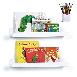Chewlish 2 Pack 13.5" Metal Magnetic Bookshelf for Whiteboard, Strong Reusable Magnetic Display Shelf, Holds up to 12 lbs, Storage Organizer for Classroom, Kids Room, Office, Kitchen & Garage