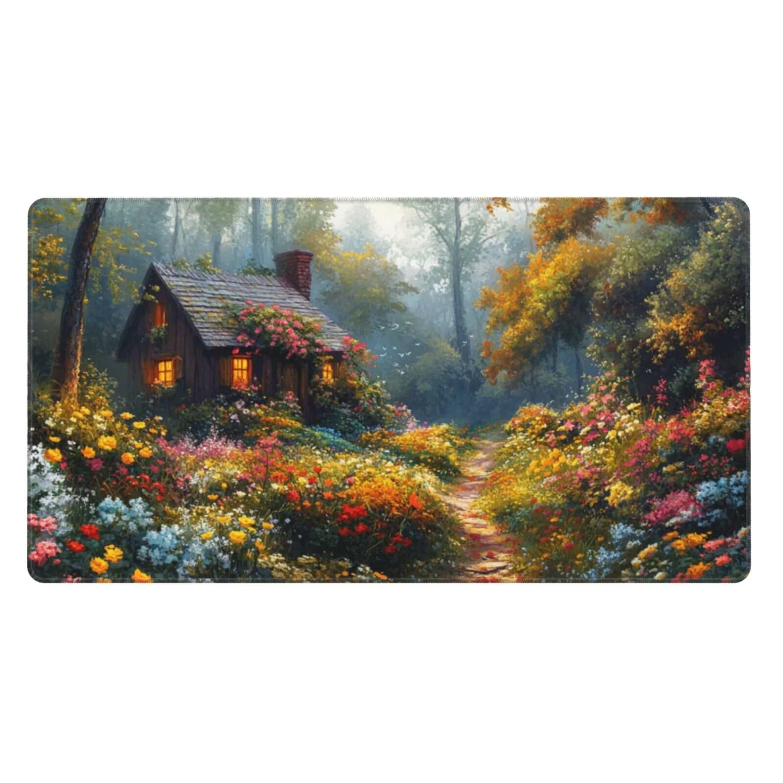 Gaming Mauspad XXL 1200x400x3mm Mousepad Verlängertes Groß Mauspad Schreibtischauflage,Genähte Kanten rutschfeste Gummibasis,Verbessert Präzision Geschwindigkeit Home Office Hüttenlandschaft L-4792