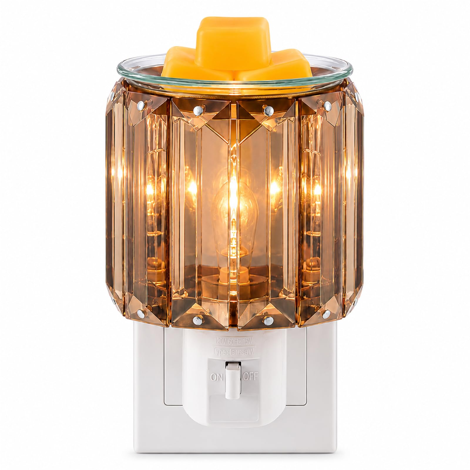 MeplLivs Warmers - Calentador de fragancia enchufable, enchufe decorativo para calentar velas perfumadas (dorado)