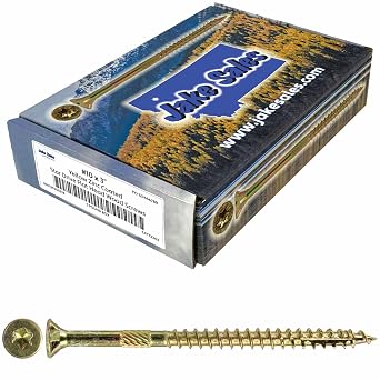 Jake Sales #10 X 3 Gold Star Wood Screw Torx/Star Drive Flat Head 5 POUNDS - 315 Approx. Screw Count - Multipurpose Torx/Star Drive Wood Screws