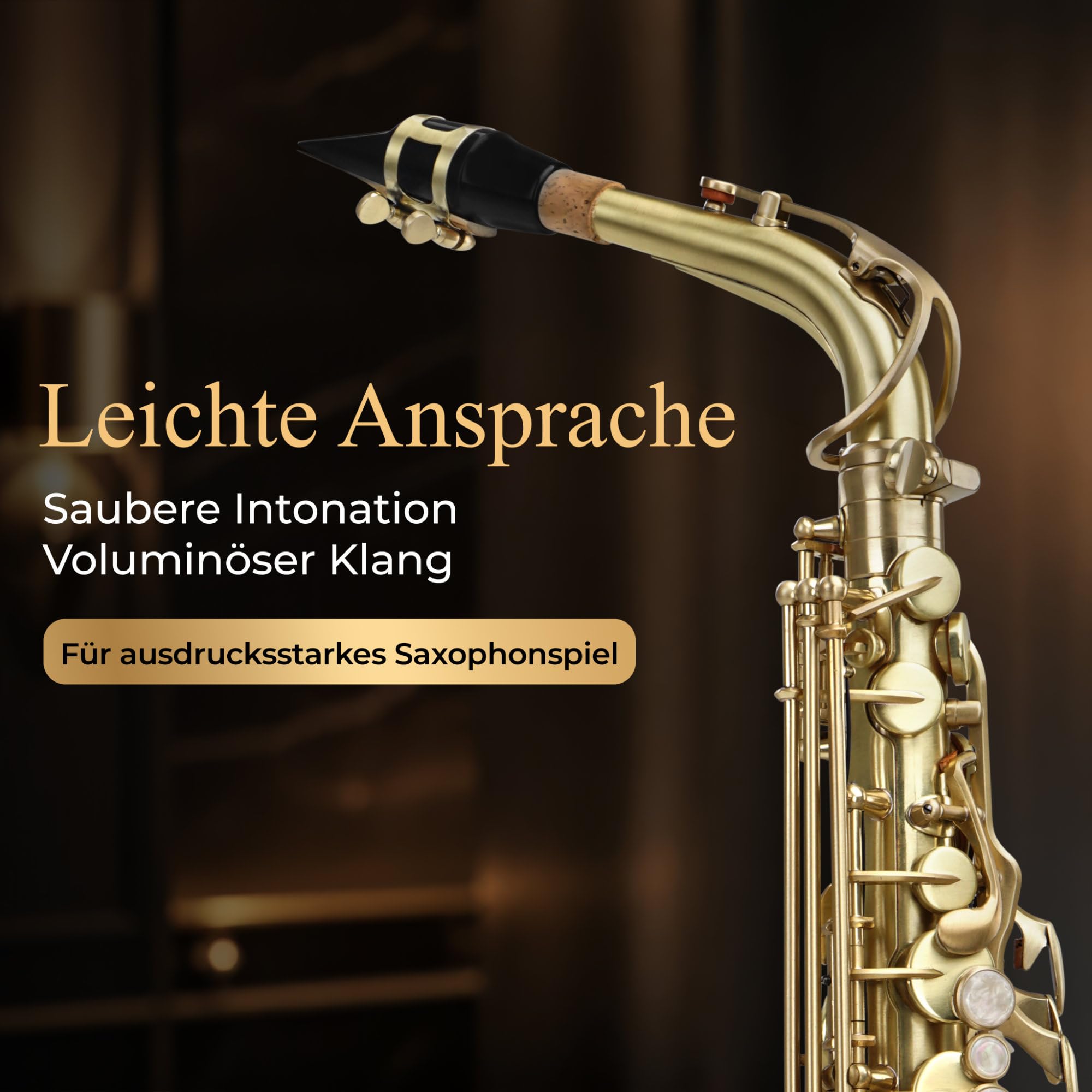 Classic Cantabile Winds AS-450 Saxophone Alto Eb Brossé (Saxophone Alto, laiton brossé mat, accord Eb, clé de Fa# aigu, mécanique de clés très ergonomique)