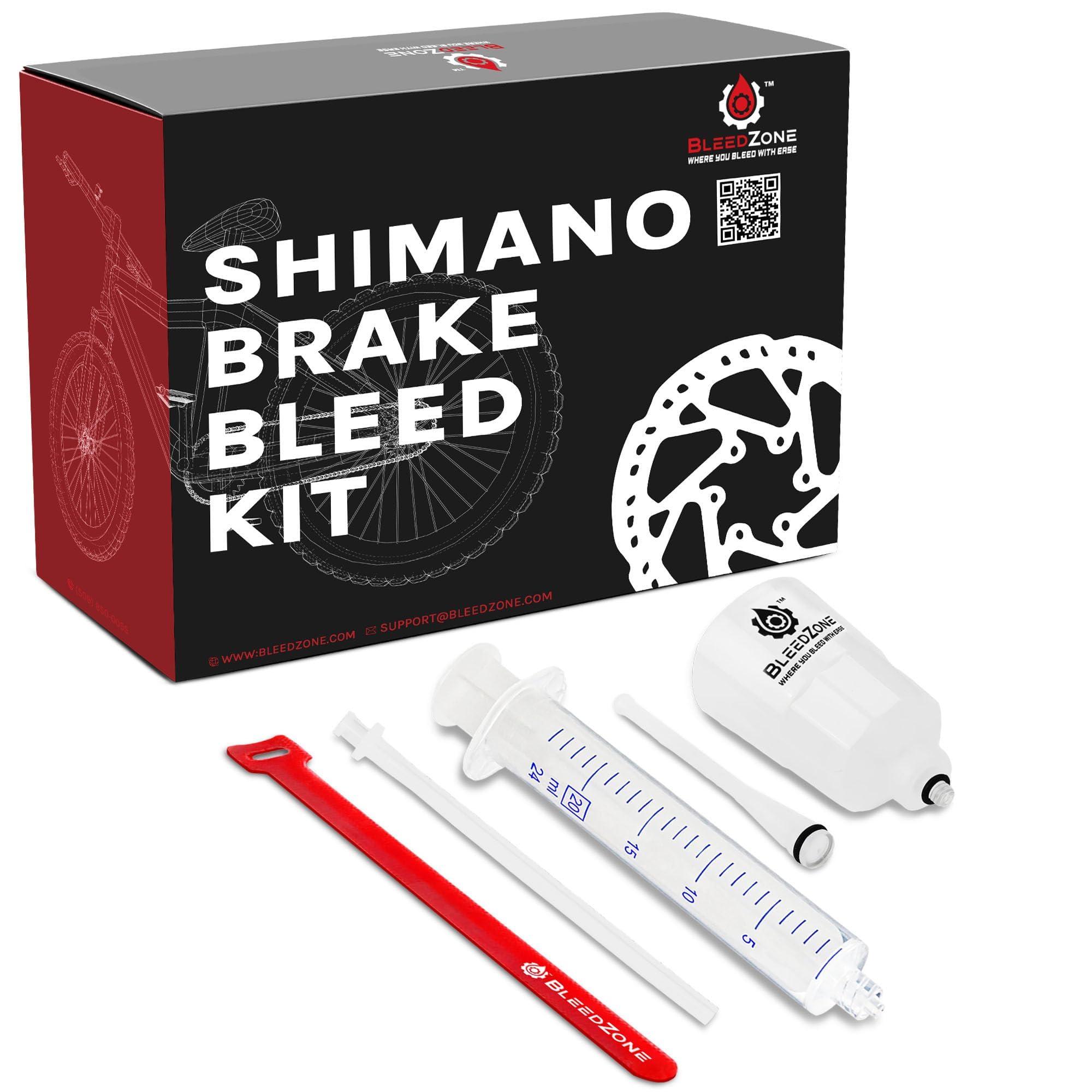 BleedZone Bleed Kit for Shimano Hydraulic Brakes - with and Without 60ml Mineral Oil