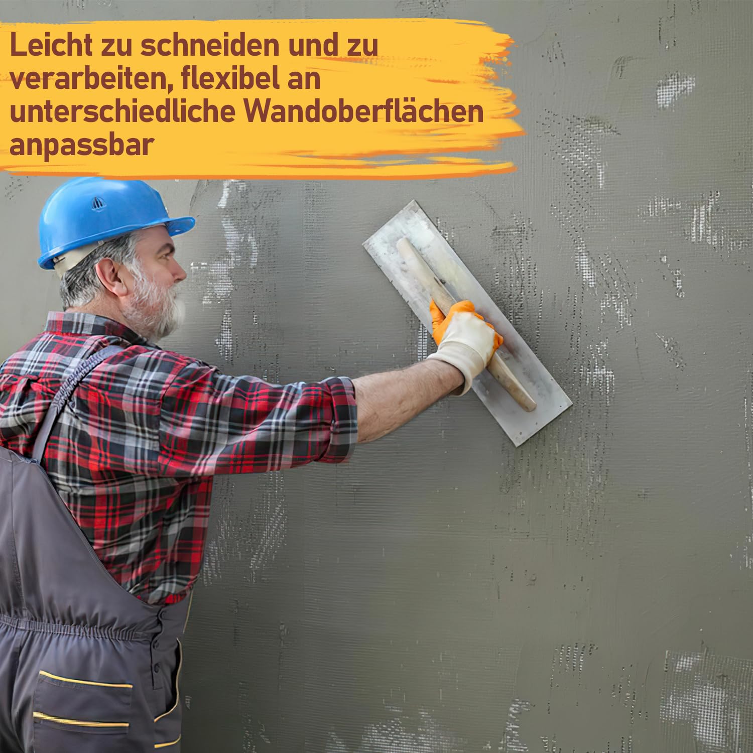 Malla de refuerzo de 160 g/m², tejido de yeso 1 m x 50 m, tejido de fibra de vidrio de 4 x 4 mm para enlucido interior y exterior, aislamiento de fachadas, protección contra grietas, rejilla