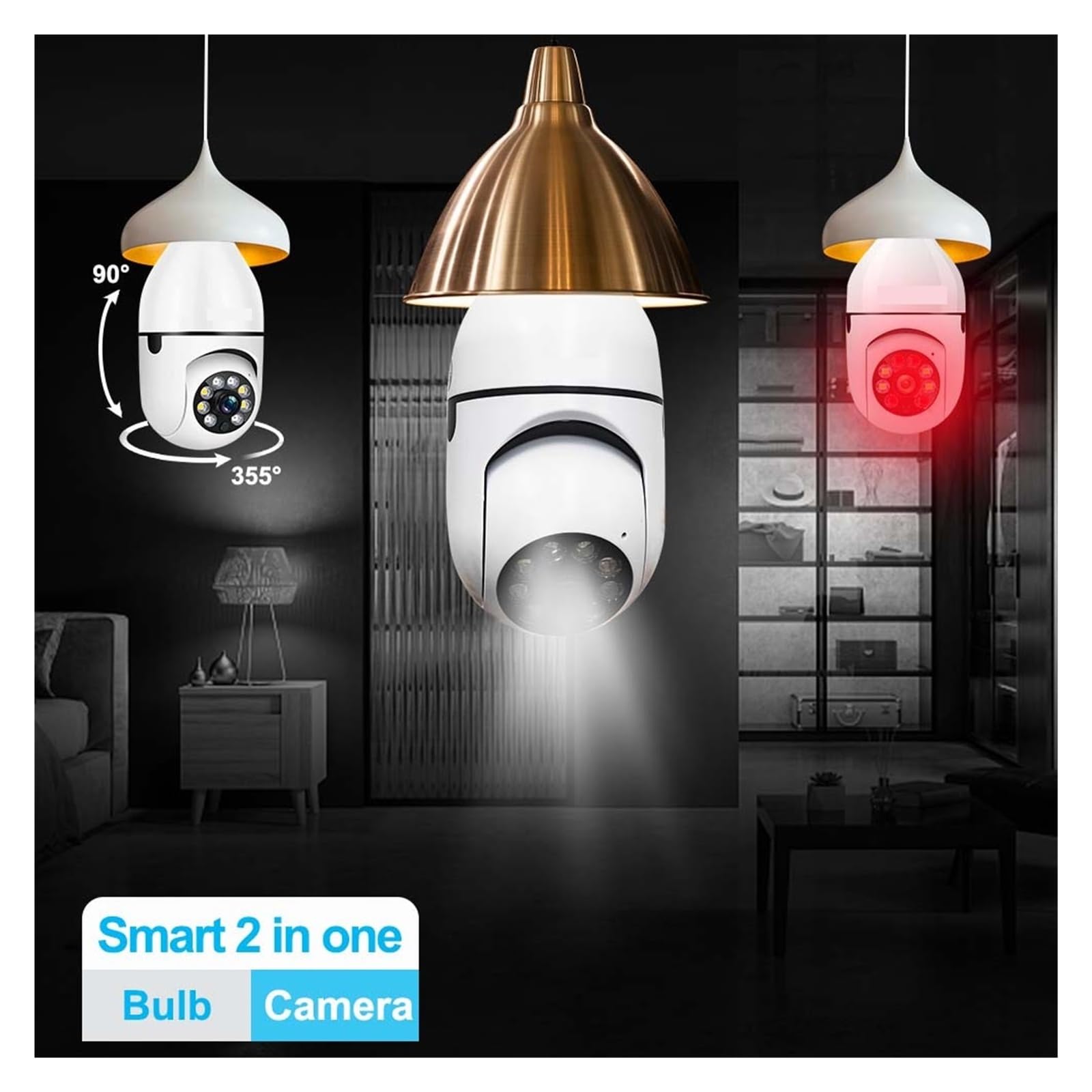Kamera Z Żarówką 3MP E27 WiFi Baby Monitor 1/2/3 Szt. Automatyczne Śledzenie Wewnętrzny Nadzór Wideo Bezpieczeństwa W Domu Dobra Jakość Obrazu(1PC Camera Add 64G)