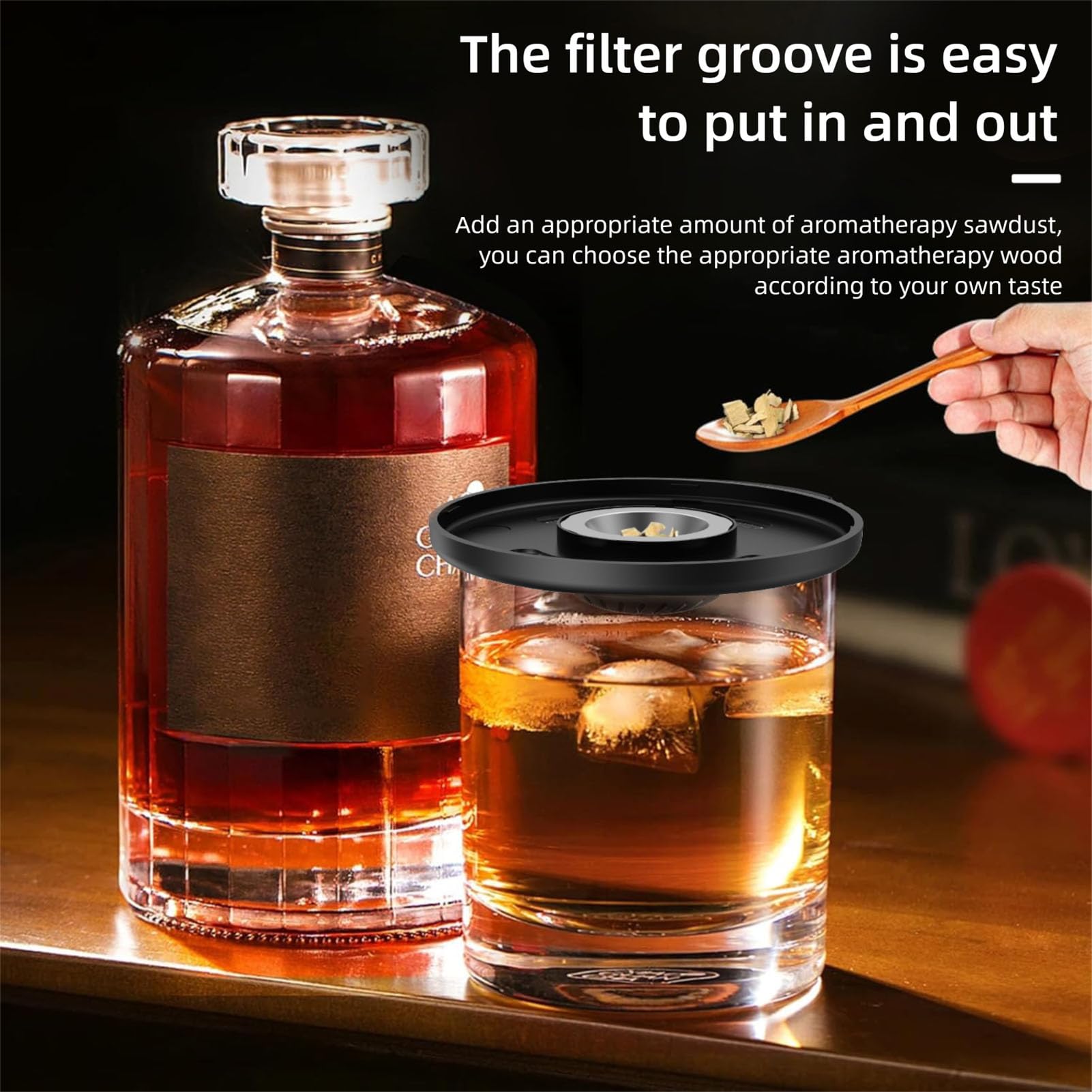 Kit Affumicatore Elettrico per Whisky con Luce Colorata, Kit Affumicatore per Cocktail Ricaricabile con 6 Trucioli di Legno, Accessori per Whisky per Uomo, papà, Marito